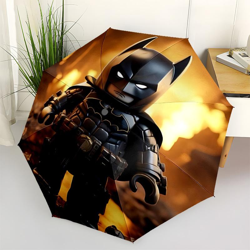 1pc Lego Batman Automatic Open/Close Folding Umbrella, Windproof 8-Rib Construction, Lightweight Travel Umbrella for Women/Men 42