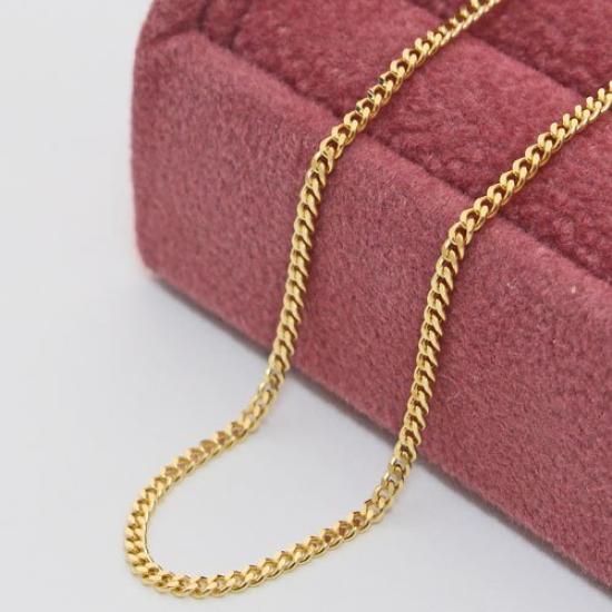 18k gold necklace Kihei chain cut 50cm K18 engraved 2-sided 3.8g