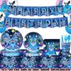 K-pop Demon Hunters Derpy Tiger Celebration Disposable Tableware Blue Collection Present Tablecloth Banner Xmas Birth Date Celebration Supplies