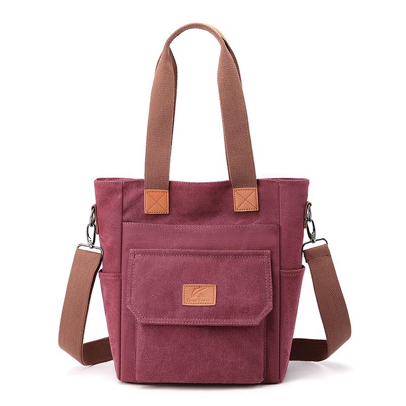 Large Capacity Casual Commuter Shoulder Bag Trendy Canvas Bag Women'S Versatile Fashion Hand-Held Women'S Large Bag