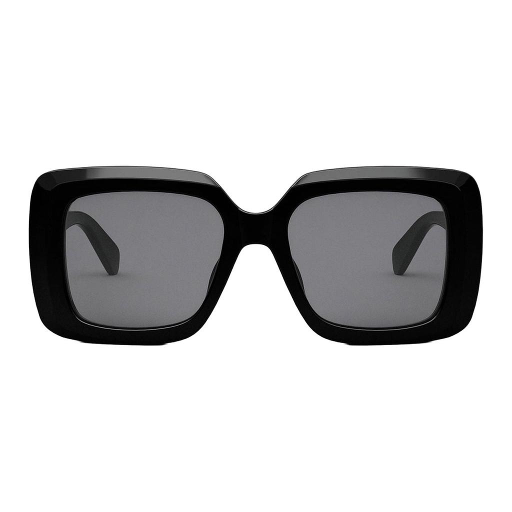 Celine Square Acetate Sunglasses With Mirror Legs Unisex sunglasses Black CL40263I5401A