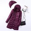 Plus Size Ultra-Light Mid-Length Down Jacket for Women - Ideal for 200 lbs, Middle-Aged & Elderly, Ultra-Thin Design, Extra Large