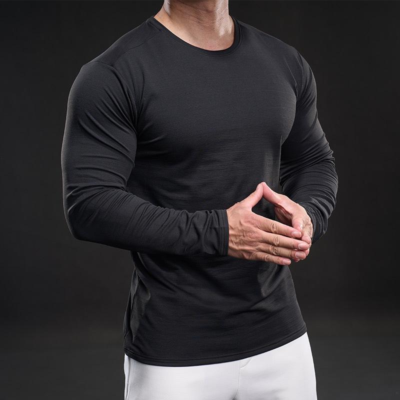New Outdoor Quick-drying Fitness Clothing Sports Long-sleeved Base Basketball Running Compression Tights High-length Sleeve Men