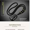 Black Obsidian Buddha Pendant Carved Design Beaded Chain Daily Wear Lucky Gift For Men Women