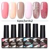 6-Color Nail Polish Glue Set, Popular Color Nail Glue, Phototherapy Nail Polish Glue Can Be Matched Arbitrarily.
