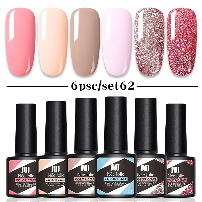 6-Color Nail Polish Glue Set, Popular Color Nail Glue, Phototherapy Nail Polish Glue Can Be Matched Arbitrarily.