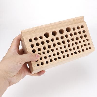 1pc Wooden Storage Rack with 76 Holes, Organizer Holder, Professional Leather Craft Collecting Tool, DIY Handicraft Storing Tool