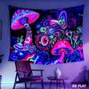 VIKAMA Psychedelic Mushroom Eyes Butterfly Tapestry Neon Fantasy Flower Wall Hanging Bedroom e-Sports Room Decoration
