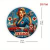 Vintage Texaco Pin Up Girl Metal Tin Sign Retro Garage Americana Wall Art