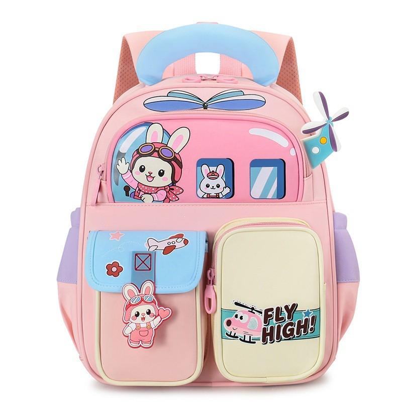 Kids Backpack Preschool Kindergarten Lightweight Dual-Shoulder Bag With Air-Padded Straps Breathable Nylon Cute Cartoon