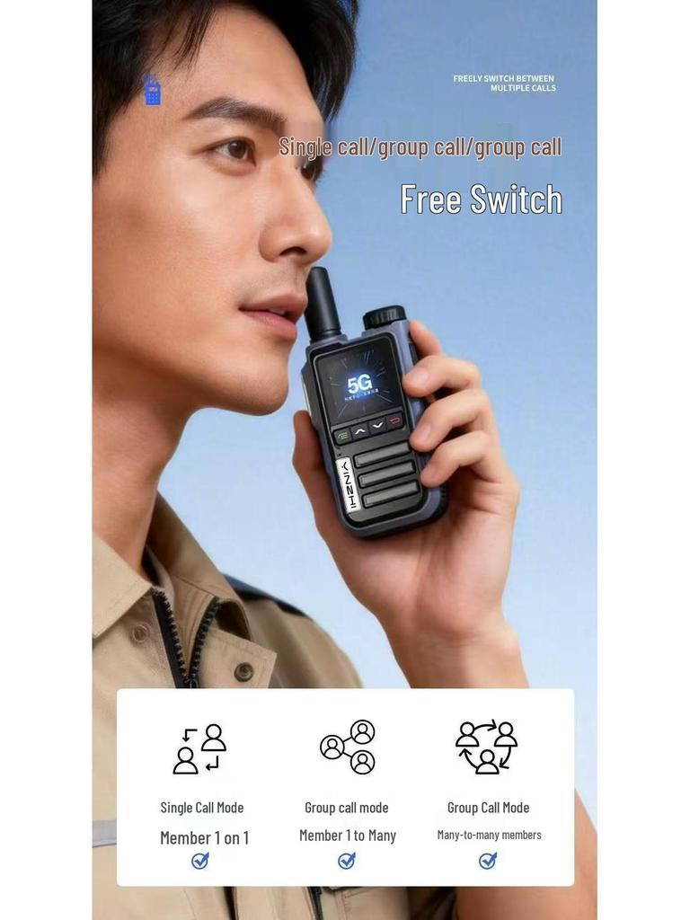National Outdoor Walkie-Talkie 5G/4G SIM, 5000 km Range, Team/Restaurant/Construction Use, 10 Units