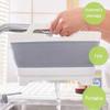 ¡Adecuado para uso en exteriores! El lavabo plegable para platos viene con un tapón de drenaje y un asa, lo que facilita el almacenamiento en la cocina.