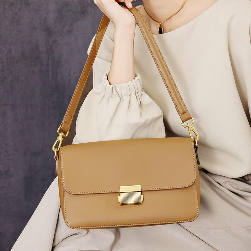 Last order leather women's bag new light luxury texture high-end niche shoulder bag messenger bag versatile underarm bag