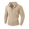Erkek Spor, Günlük ve Fitness Kapüşonlu Düğmeli Uzun Kollu Tişört ve Kapüşonlu Sweatshirt