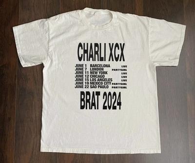 Maglietta Charli XCX 2024 Brat Tour Top Maglietta Taglia Intera S-4XL