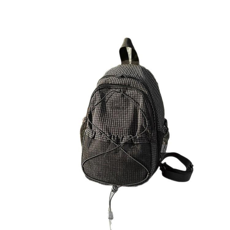 Schoolbag Double Shoulder Messenger Bag Men's and Women's Outdoor Sports Small Backpack Water-proof Hiking Bag Cycling Breast Bag Hiking Bag