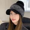 Damenhüte sind kältefest, neue Winter-Samt-Fahrrad-Warm-Wollmützen, Schirmmützen, verdickte Ohrenschützer, gestrickt.