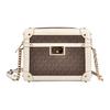 Michael Kors Heodora Classic Monogram Chain-Linked PVC Box Shoulder Bag Women Bags Brown Beige 35S1G2TC1B-LT-CREAM