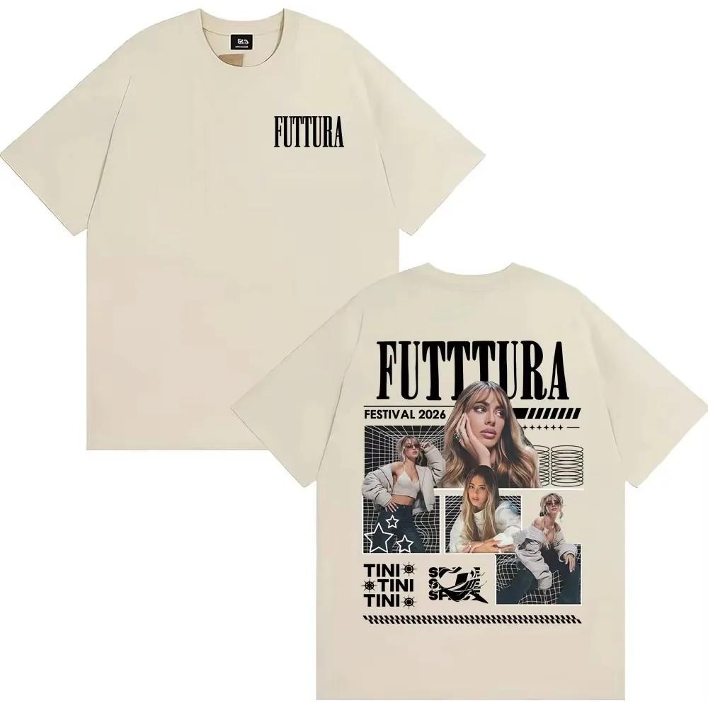 Singer Tini Stoessel Futtura Album 2026 Merch TShirt Unisex Retro Aesthetic TShirt Comfortable Cotton Short Sleeve TShirt