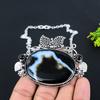 Banded Agate, Onyx Gemstone 925 Sterling Silver Gift Jewelry Necklace 18"