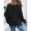 Solid Color Off Shoulder Sweater, Casual Long Sleeve Sweater For Fall & Winter, Women's Clothing