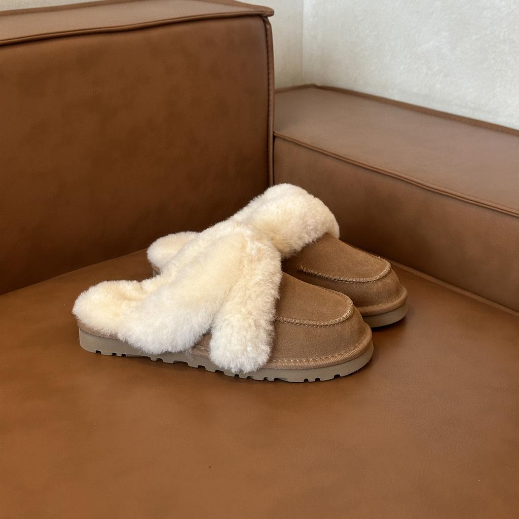 Blue Cabinet, Fluffy Slippers for Women's Outer Wear 2025 New Comfortable and Simple Casual Lazy Piled Cotton Slippers for Women