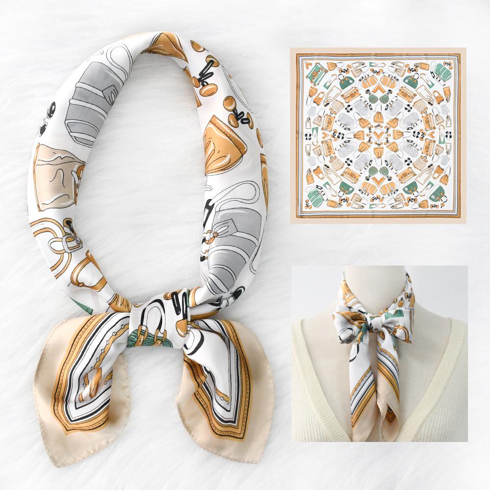 

Женский новый модный шелковый шарф с имитацией атмосферы, защитный шарф для шеи, весна, лето, осень, квадратный шарф 70*70CM