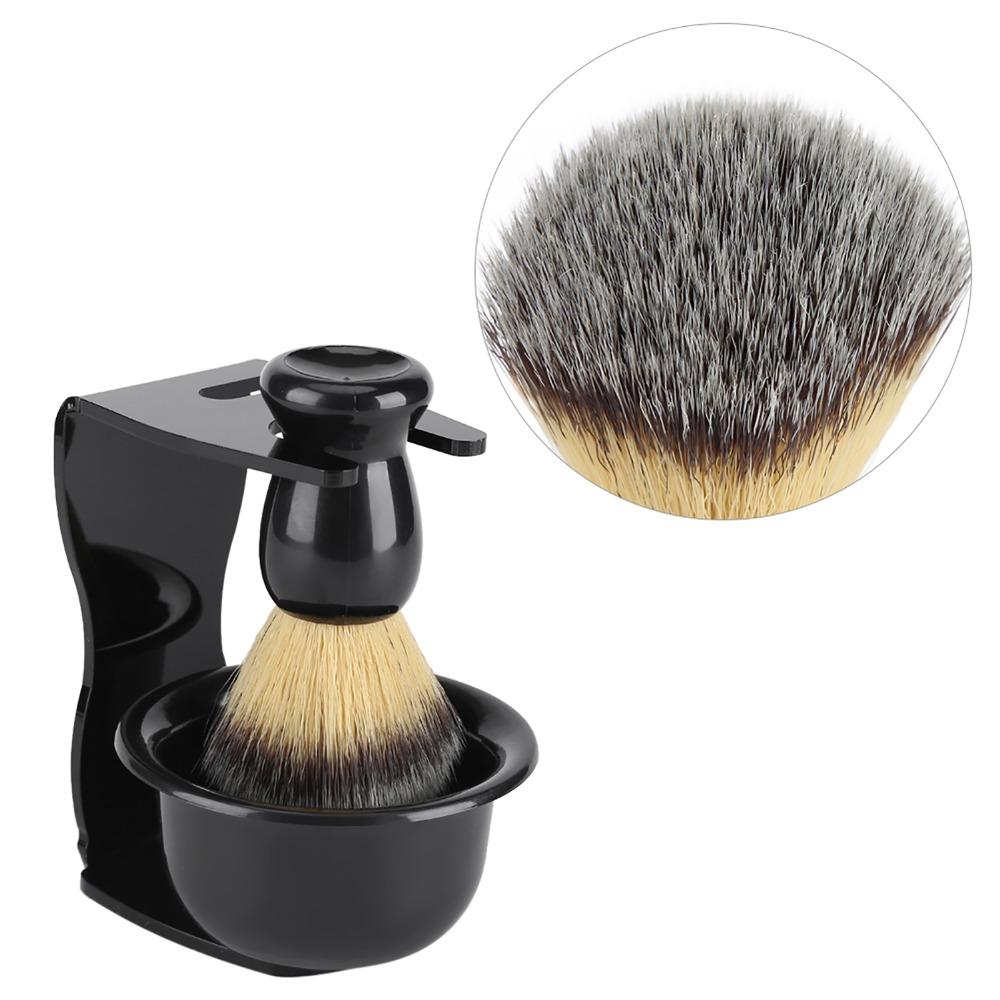 3Pcs Comfortable Practical Shaving Brush Set Durable Soft Beard Brush Portable Professional Grooming Kit Salon Use