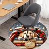1 Stück Santa Paws Büro Runder Teppich, Unter Bürostühlen Schlafzimmer Wohnzimmer Heimdekoration, Teppich für Büro, -1110281