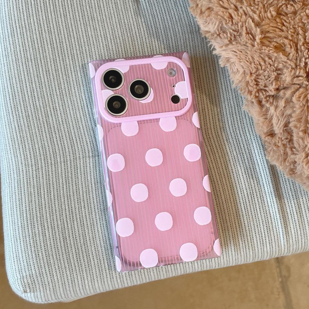 Candy Stripe Polka Dot Phone Case for iPhone 17 Pro Max - Girly Protective Cover for Apple 16/15