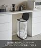 Yamazaki Luce Garbage Can, Wide Opening Garbage Bag Holder, Black, Approx. W22 x D34 x H56cm, Wide Opening for Easy Garbage Bag Removal, Product