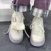 Fleece Board Shoes Women's 2025 Autumn and Winter New Platform Cotton Shoes Warm Little White Shoes Versatile Casual Sports Shoes
