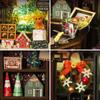 Christmas Gift DIY Big Doll House Wooden Miniature Furniture Dollhouse Handmade Home Model Assembly Toys for Children