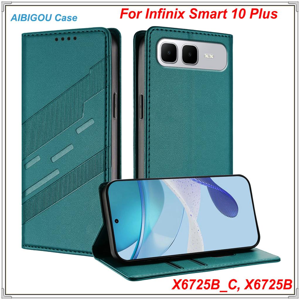 Pro Infinix Smart 10 Plus X6725B Luxusní kožené pouzdro Retro kožený peněženkový knižní flip magnetické plné krytí Smart10 Plus Funda Pouzdra na telefon