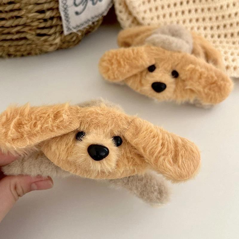 Plush Puppy Hair Clips Women Korean  Simple Hairpin Elegant Girls Shark Clip Hair Accessories