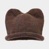 Women's Cute Ear, Warm Rolled Knit Hat for Outdoor Winter and Cold Wear