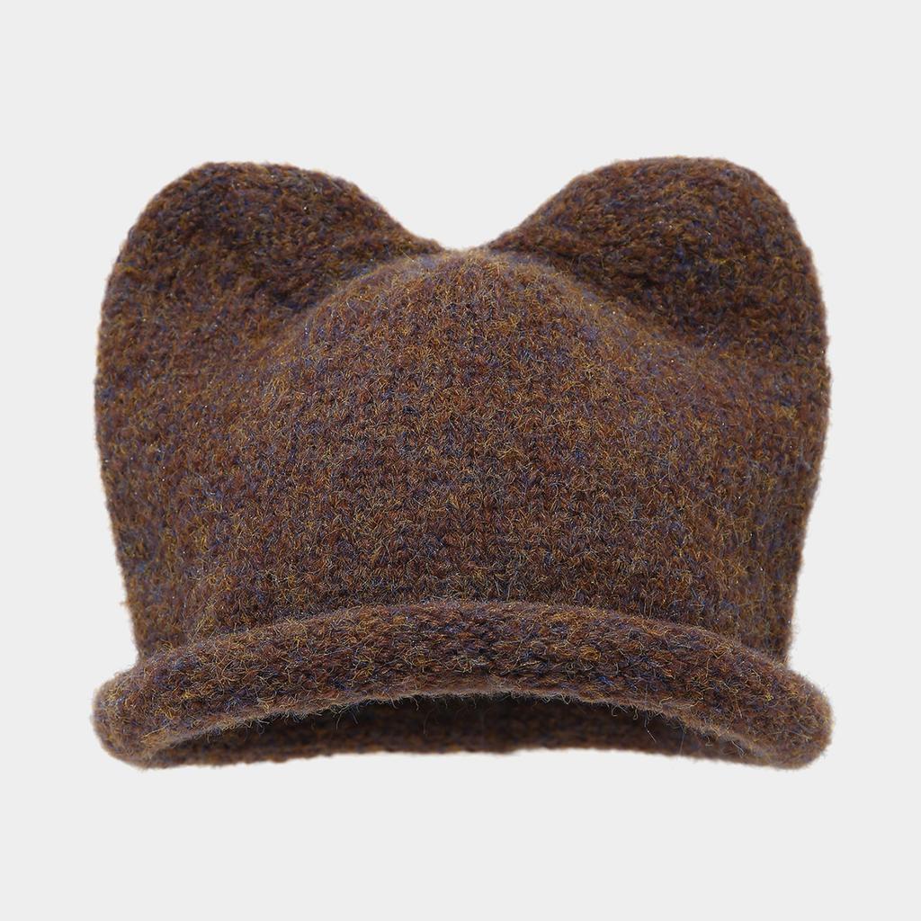 Women's Cute Ear, Warm Rolled Knit Hat for Outdoor Winter and Cold Wear