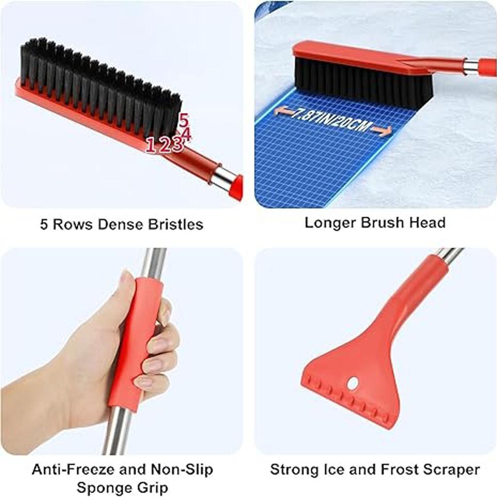 Car Snow Brush and Ice Scraper,2-in-1 Detachable Winter Snow Removal Tool for Auto Windshield,Roof