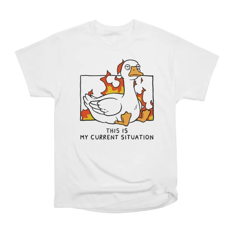 

Men Casual Shirts Short Sleeves THIS IS MY CURRENT SITUATION Tees Oversized T-shirts S белый