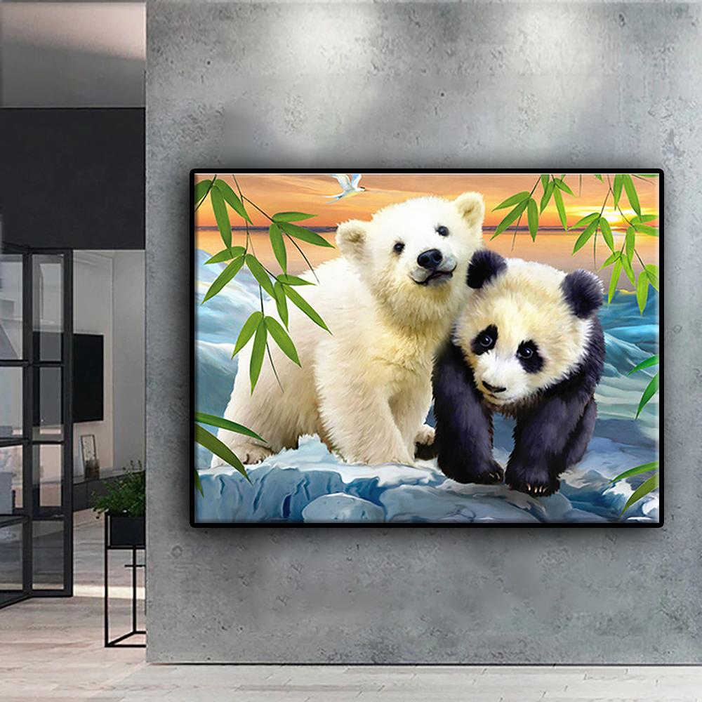Diamantbroderi Animal Panda 5D DIY Diamond Painting Cross Stitch Rhinestone