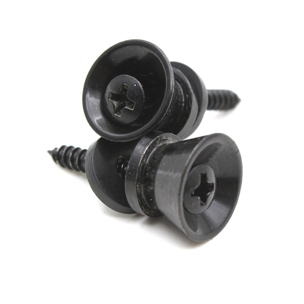 2pcs Guitar Strap Lock Pins Peg Metal Black Silver for Acoustic Electric Guitar Ukulele Bass Universal