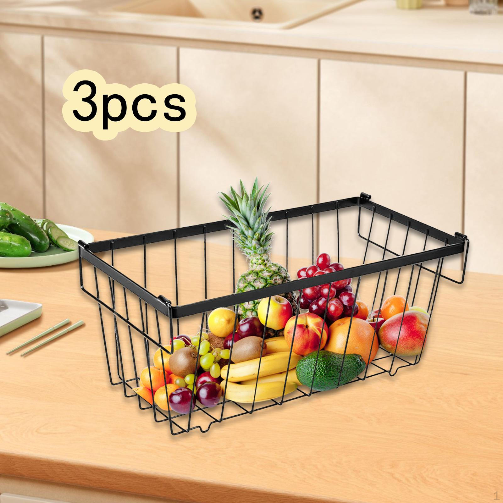 

Набор из 3 органайзеров для морозильной камеры, корзина для холодильника, универсальный штабелируемый контейнер для хранения для чёрный