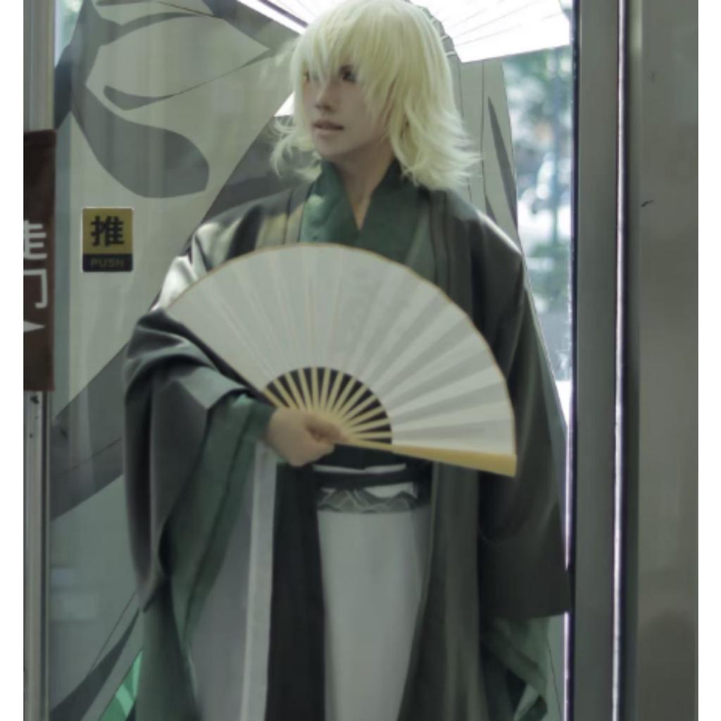 Gorące Anime Bleach Cosplay Urahara Kisuke Gotei 13 Kostium Kimono Mundur Peleryna Góra Spodnie Kapelusz Garnitur Na Halloween Karnawał Imprezę