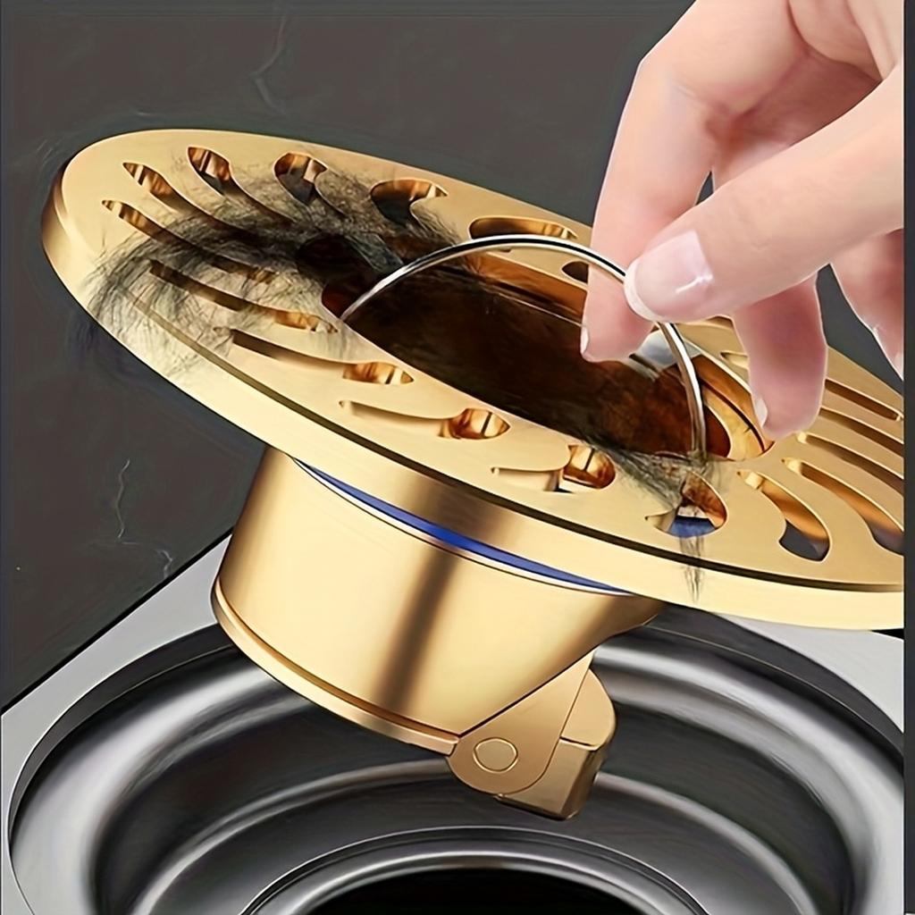 Brass Floor Drain Core with Large Filter Screen for Bathroom Sewer Anti Odor and Backflow Prevention Suitable for Standard Drain Pipes
