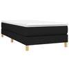 3144129 vidaXL Lit à sommier tapissier et matelas Noir 80x200 cm Tissu
