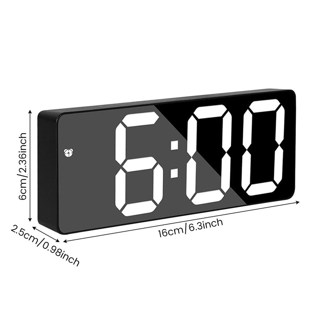 Digital Alarm Clock 5 Levels Dimmable Night Light Digital Clock with Temperature Display Snooze Mode Desktop Clock USB Bedroom