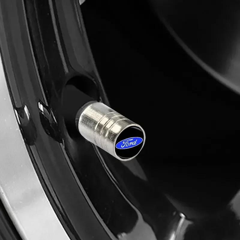 Car Sticker Ford New 2025 Hot 4PCS Round Car Tire Wheel Valve Cap Cover Auto Styling For Ford Mustang Raptor Fiesta Focus 2 3 4
