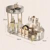 Rotating Makeup Organizer For Vanity, 2 Tier Perfume Cosmetic Skincare Organizers With Makeup Brush Holder