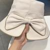 Korean versatile new bucket hat women's summer French bow sunshade sunscreen hat outdoor big eaves hat