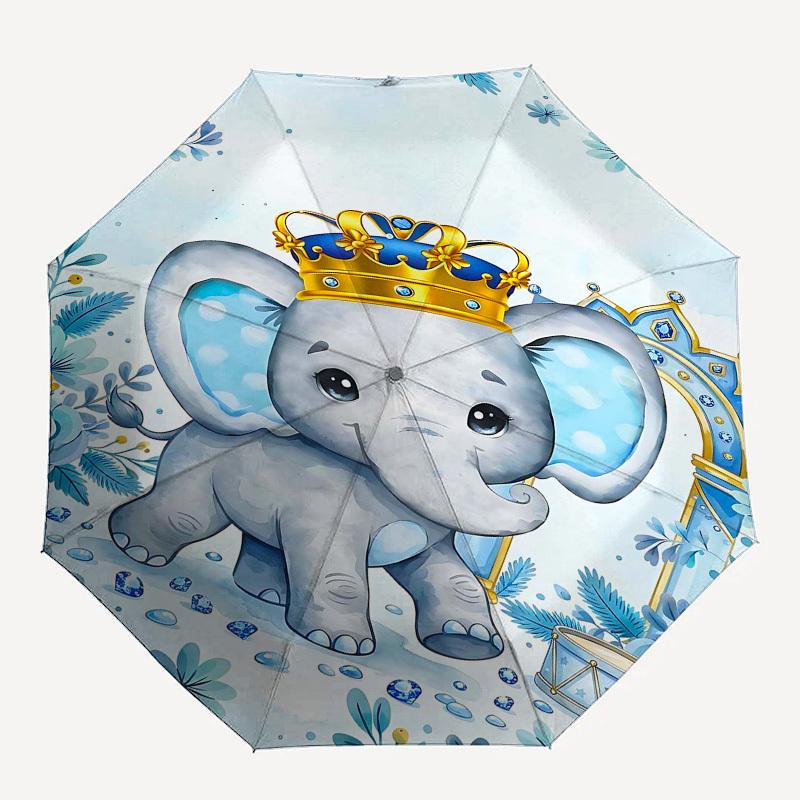 

1PC Elephant Crown Umbrella-8-Rib Reinforced, Automatic Open, Lightweight & Durable, Fashion Accessory for Outdoor, Beach L0376